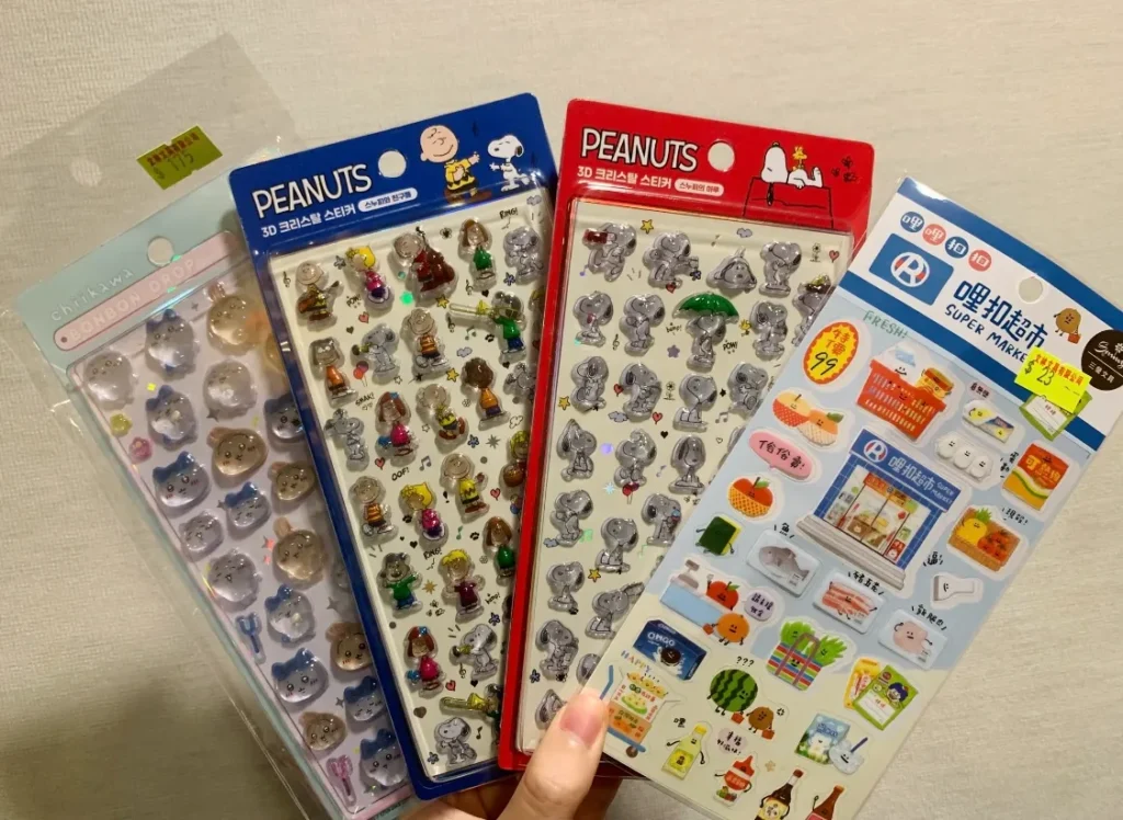 台湾で購入したBON BON DROPシールや3Dシール